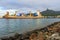 A container vessel docked at Rarotonga, Cook Islands