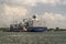 Container vessel, Maersk Nienburg, leaving Cartagena container port