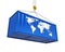 Container with World Map and Crane Hook