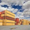 Containers in logistic harbor