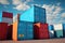 Containers in port - trade and shipping - Supply chain