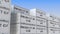 Containers with PRODUCT OF UAE text in a container terminal, loopable 3D animation