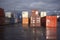 Containers sitting on shipping dock