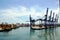 Containers terminal in the port of Cristobal, Panama.