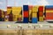 Containers for transport of colors paralyzed in the port shortage of merchandise at Christmas