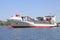 Containership on Kiel Canal