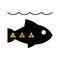 Contaminated fish symbol for environmental destruction