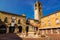 Contarini fountain on Piazza Vecchia, Citta Alta, Bergamo city, Italy