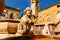 Contarini fountain on Piazza Vecchia, Citta Alta, Bergamo city, Italy