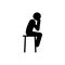 contemplate, man, sit icon. Element of man is sitting icon for mobile concept and web apps. Detailed contemplate, man, sit icon ca