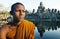 Contemplating Monk Angkor Wat Siam Reap Cambodia Concept