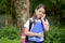 Contemplative Child Girl Student Wearing Uniform