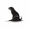 Contemplative Minimalism: Black Dog Otter Cat Emblem Logo Silhouettes