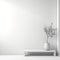 Contemplative Minimalism: White Room With Plant In Vase 3d Rendering