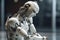 Contemplative Robot, Thoughtful Artificial Intelligence. AI generated