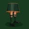 Contemporary art collage. Creative design. Abstract surreal artwork. Male legs in socks standing under lamp over green