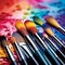 Contemporary Art Style: A Vibrant Display of Brushes and Applicators
