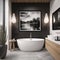 Contemporary Bathroom with Floating Vanity and Single Frame Mockup