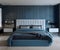 Contemporary Bliss: Blue and Black Bedroom Interior Design Delight