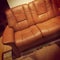 Contemporary brown leather sofa