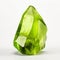 Contemporary Candy-coated Peridot Crystal Cut On White Background