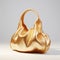 Contemporary Ceramic Gold Bag With Shiny Bumpy Texture