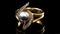 Contemporary Chic Style Openended Gold And Diamond Ring Chic Color Modern. Generative AI