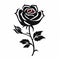 Contemporary Chicano Black Rose Silhouette On White Background