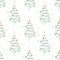 Contemporary Christmas and New Year tree seamless pattern