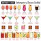 Contemporary Classics alcoholic cocktails vector illustration designe