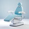 Contemporary Dental Chair with Comfortable Light Blue Design. Generative AI