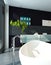 Contemporary design bathroom interior in black color