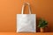 Contemporary eco-friendly tote bag mockup, white blank cotton design