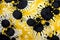 Contemporary elegance yellow and black color splashes in batik