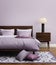 Contemporary elegant light purple luxury bedroom