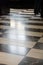 Contemporary empty dark, hotel floor marble tiles