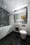 Contemporary en-suite bathroom in black and white