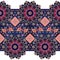 Contemporary ethnic seamless pattern with flowers mandalas.