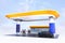 Contemporary EV charging station and gas station design for new energy supply concept