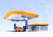 Contemporary EV charging station and gas station design for new energy supply concept