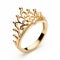 Contemporary Fairy Tale Crown Gold Ring - Art Deco Designer Jewelry