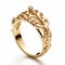 Contemporary Fairy Tale Inspired Yellow Gold Ring With Floral Design