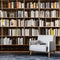 A contemporary floating bookshelf wall with an artistic arrangement of books and decor5