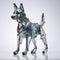 Contemporary Glass Dog Figurine: Precision-oriented Geometric Art