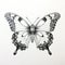 Contemporary Graphic Realism: Black And White Butterfly Drawing