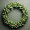 Contemporary Green Bamboo Wreath: A Futuristic Clay Art