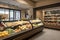 Contemporary Grocery Store Interior Design with Fresh Produce and Organic Products, Generative AI