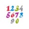 Contemporary handwritten vector digits.