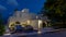 Contemporary house  entrance at dusk