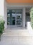Contemporary house entrance glass and metal door, Athens Greece